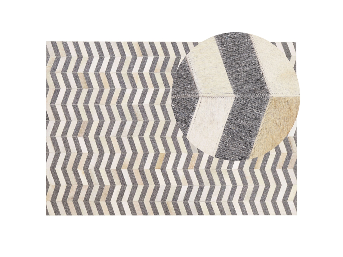 Alfombra BELIANI Baggoze de Jacquard, Piel de vaca Gris 160x230