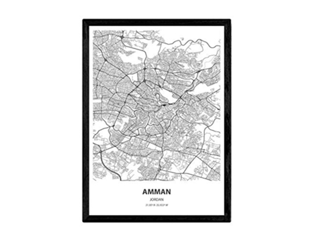 Poster NACNIC Mapa de Amman Jordania (A3)