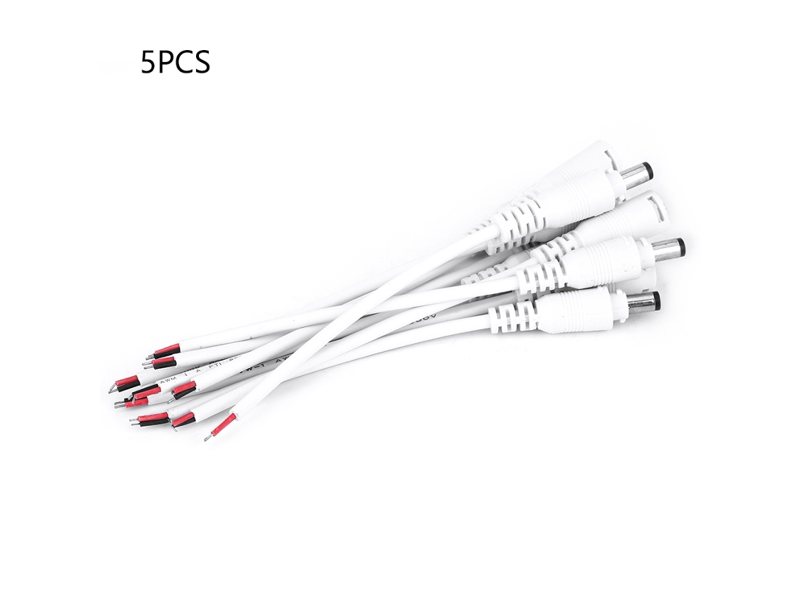 Pares De Conectores De Enchufe Y Toma De Corriente Cc Con Mecanismo De Bloqueo De 5,5 X 2,1 Mm (blanco)