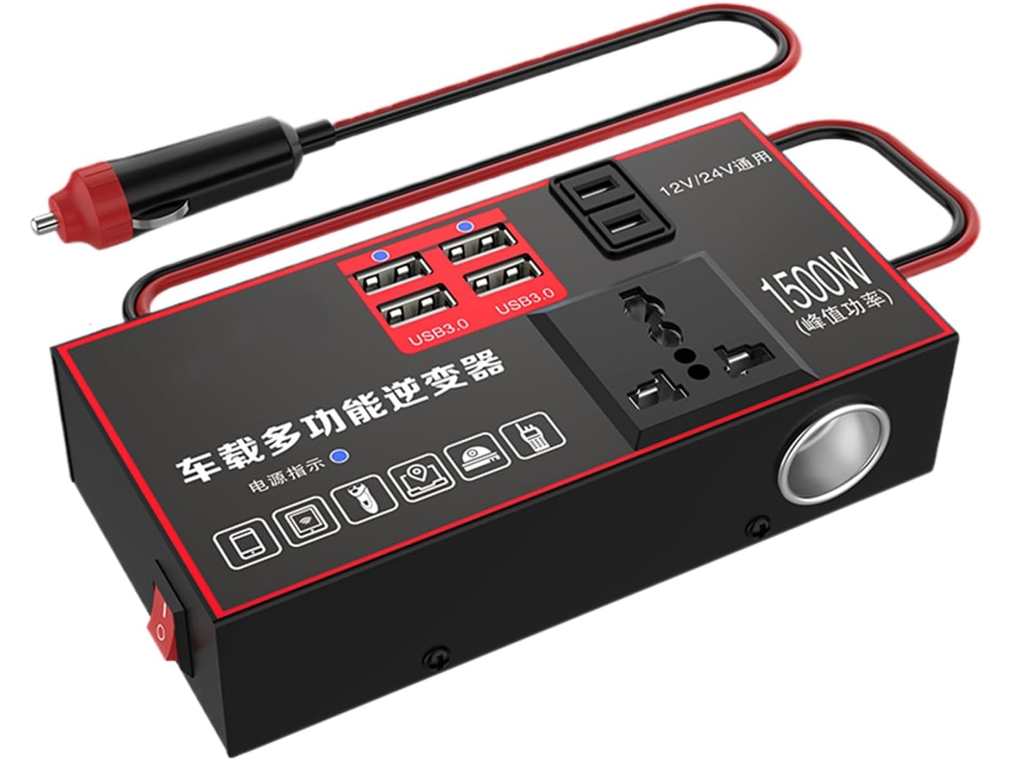 Inversor Para Coche - Convertidor De Potencia Para Vehículos, Toma De Corriente Para Coche De 220 V, Adaptador