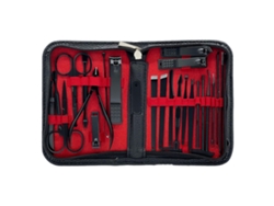 Kit de manicura de 26 piezas con tijeras y herramientas de acero inoxidable para uñas y estuche de viaje de lujo.