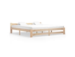 Estructura De Cama Sin Colchón Madera Maciza De Pino 200x200 Cm