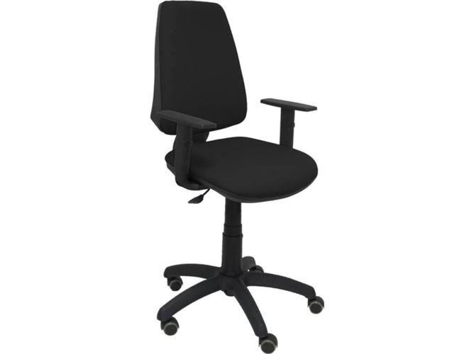 Silla de Escritorio Operativa PYC Elche CP Negro BA RP con ruedas antiarañazos (Brazos Ajustables - Tejido)