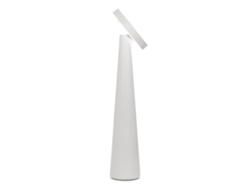 Lámpara De Mesa Recargable Zafferano Angelina: Inalámbrica, Cabezal Ajustable, Control Táctil, Diseño Interior Moderno, Color Gris Claro.