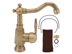 Grifo mezclador para lavabo de baño con una sola vía y mangueras
