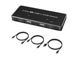 Para Conmutador Kvm 3 4 Usb-c A Displayport Con Puertos Usb2.0 8k 60hz 4k 144hz Dp 1.