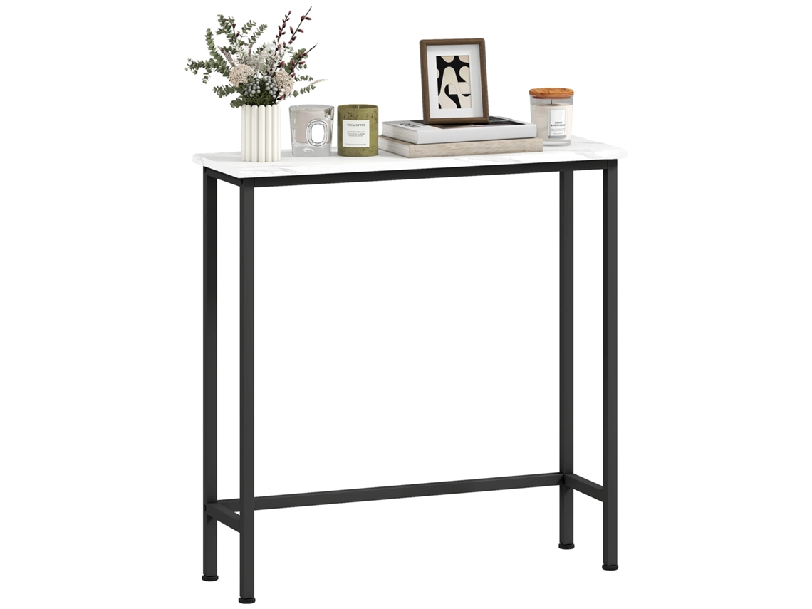 Mesa consola, diseño moderno, diseño que ahorra espacio, color blanco.