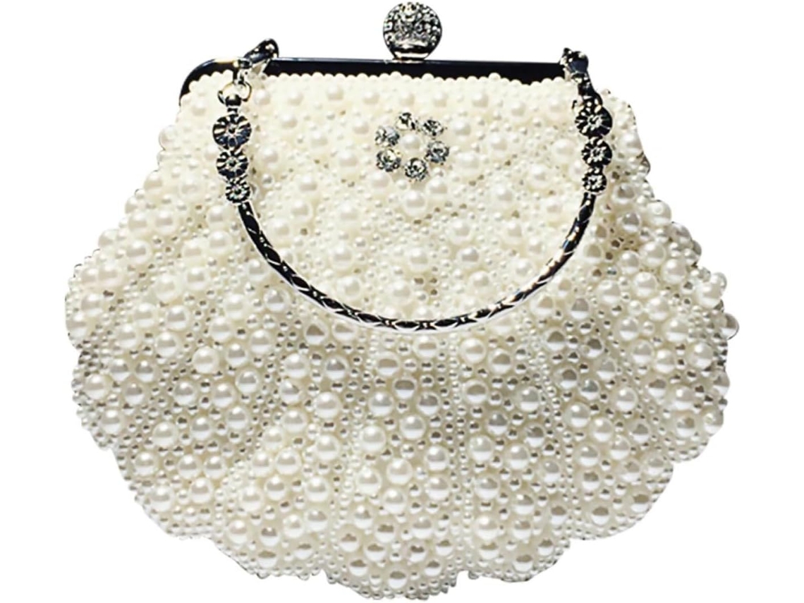 Bolso De Mano Para Mujer Con Bandolera De Cuentas De Estilo Retro, Elegante Bandolera