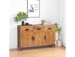 Aparador De Madera Maciza De Pino Marrón 110x35x70 Cm