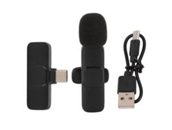 Microfone Lavalier Sem Fio Mini Clip-on Type C Para Live Streaming Gravação Vídeo Vlog