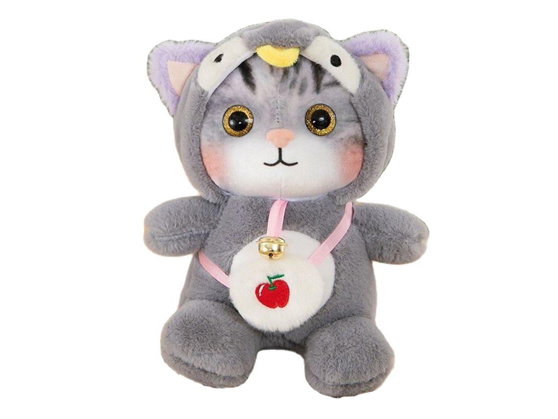 Ats-juguete De Peluche De Gato Con Campanilla Divertido Suave Y Colorido Para Niños Cumpleaños Gris