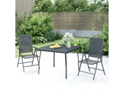 Conjunto de comedor de jardín de 3 piezas en acero antracita Dkd Home Decor