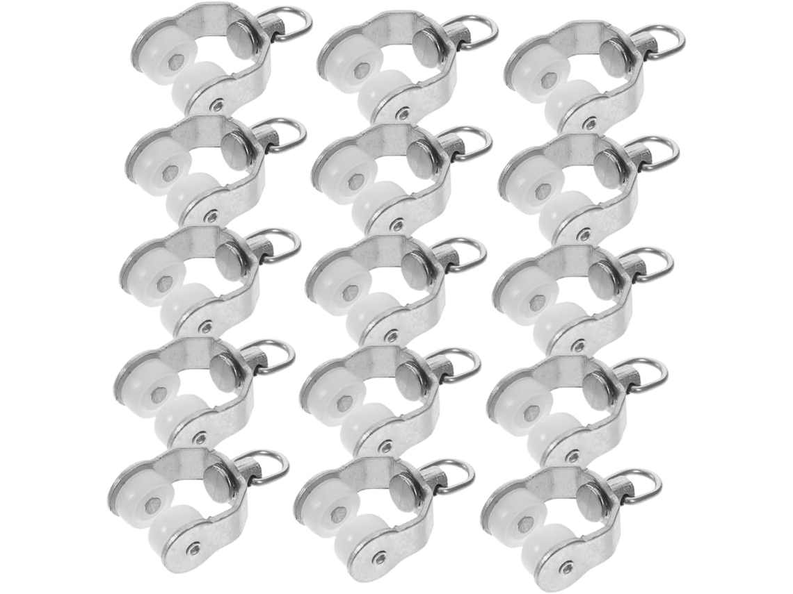 Juego de 30 barras correderas para cortinas con ruedas y ganchos para colgar cortinas del techo - Gokoco