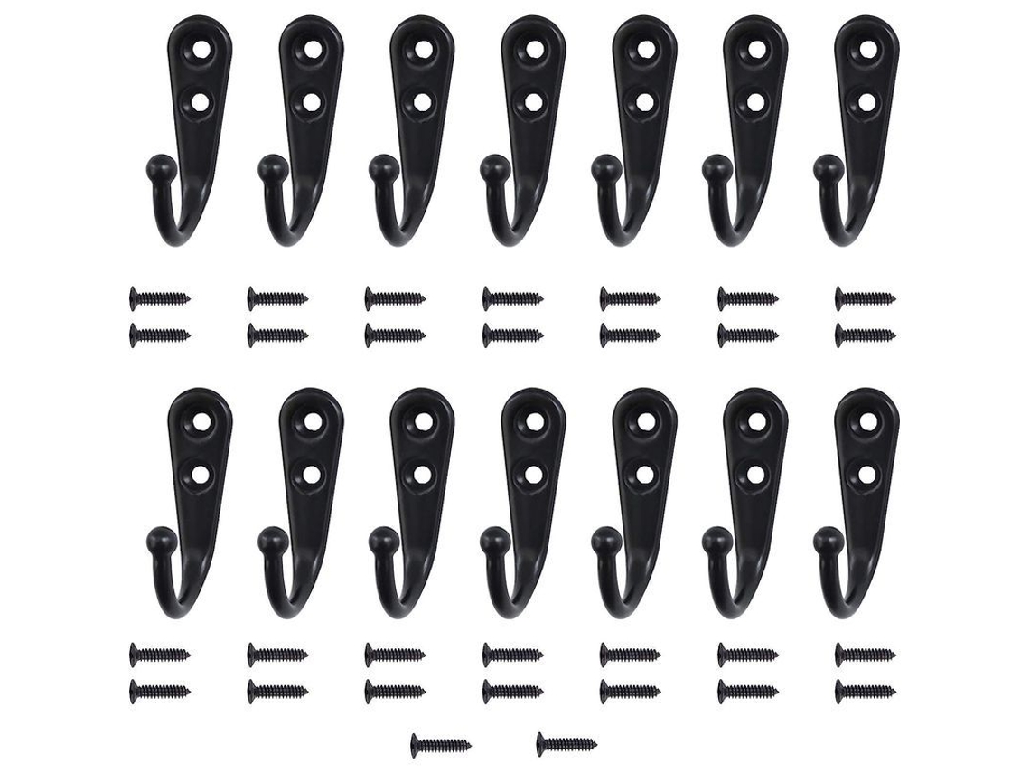 2026-14 Ganchos De Pared Con 30 Tornillos Para Colgar Abrigos, Toallas, Ropa, Sombreros, Llaves Y Tazas