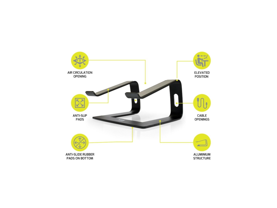 Port Designs 901103 Soporte para portátil 39,6 cm 15,6'' Soporte para portátil de aluminio negro