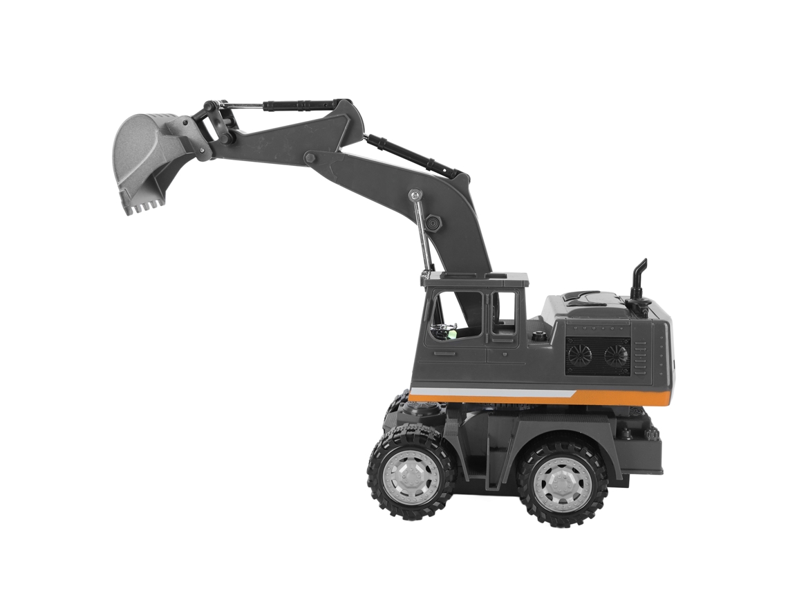 Excavadora De Juguete A Control Remoto A Escala 1:20 Con Rotación Libre, 5 Canales Y Luces Llamativas.