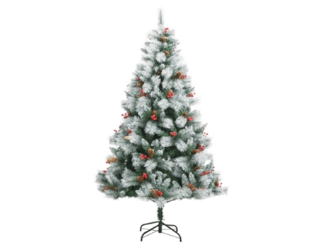 VIDAXL Árbol de Navidad artificial con piñas y bayas 240 cm
