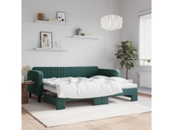 Sofá Cama Nido Terciopelo Verde Oscuro 90x200 Cm