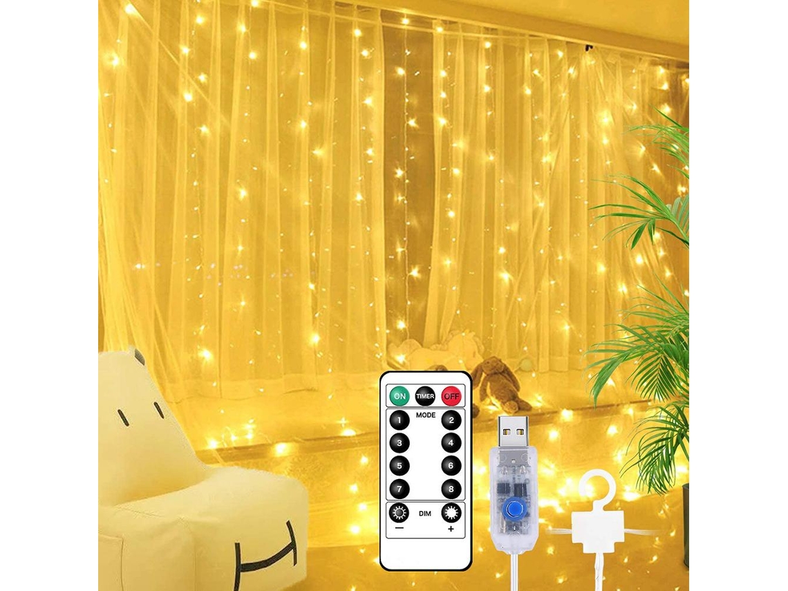 Rebe-luz De Cortina Led Impermeable Luces De Ventana Cascada Atractiva Para Habitación Balcón Tienda