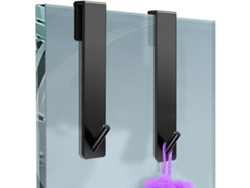 Ganchos De Acero Inoxidable Para Puertas De Ducha, 2 Unidades, Sin Necesidad De Taladrar, Para Mamparas De Cristal Sin Marco (negro)