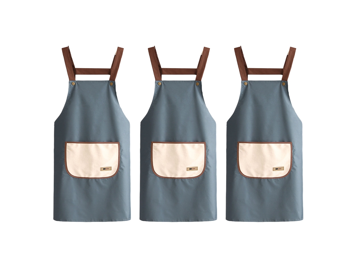 3 Piezas De Mono Pvc Antiadherente Y Resistente Al Desgaste, Cintura Impermeable Y A Prueba De Aceite, Delantal Cocina Hogar Cocinar Adulto