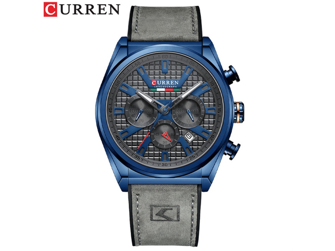 Reloj De Pulsera Moderno Para Hombre (azul Grisáceo) Resistente Al Agua, Con Seis Manecillas, Esfera Grande Y Calendario Multifuncional.
