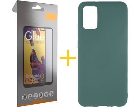 Kit Funda + Protector de Pantalla Samsung A02s SKYHE Cristal Templado 3297 Verde