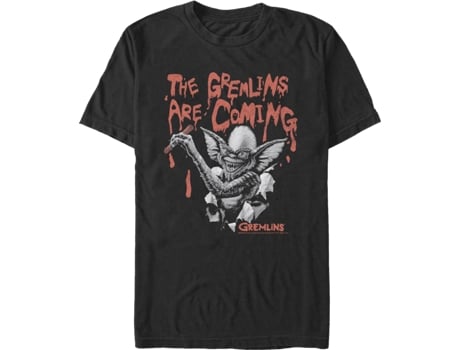 Camiseta Unisexo DEEPSTONE Stripe Poster Gremlins Negro (M)