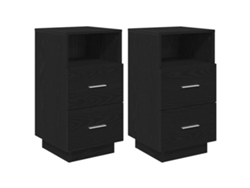 Maison Exclusive - Mesillas De Noche 2 Uds Con 2 Cajones Negro 36x36x68 Cm