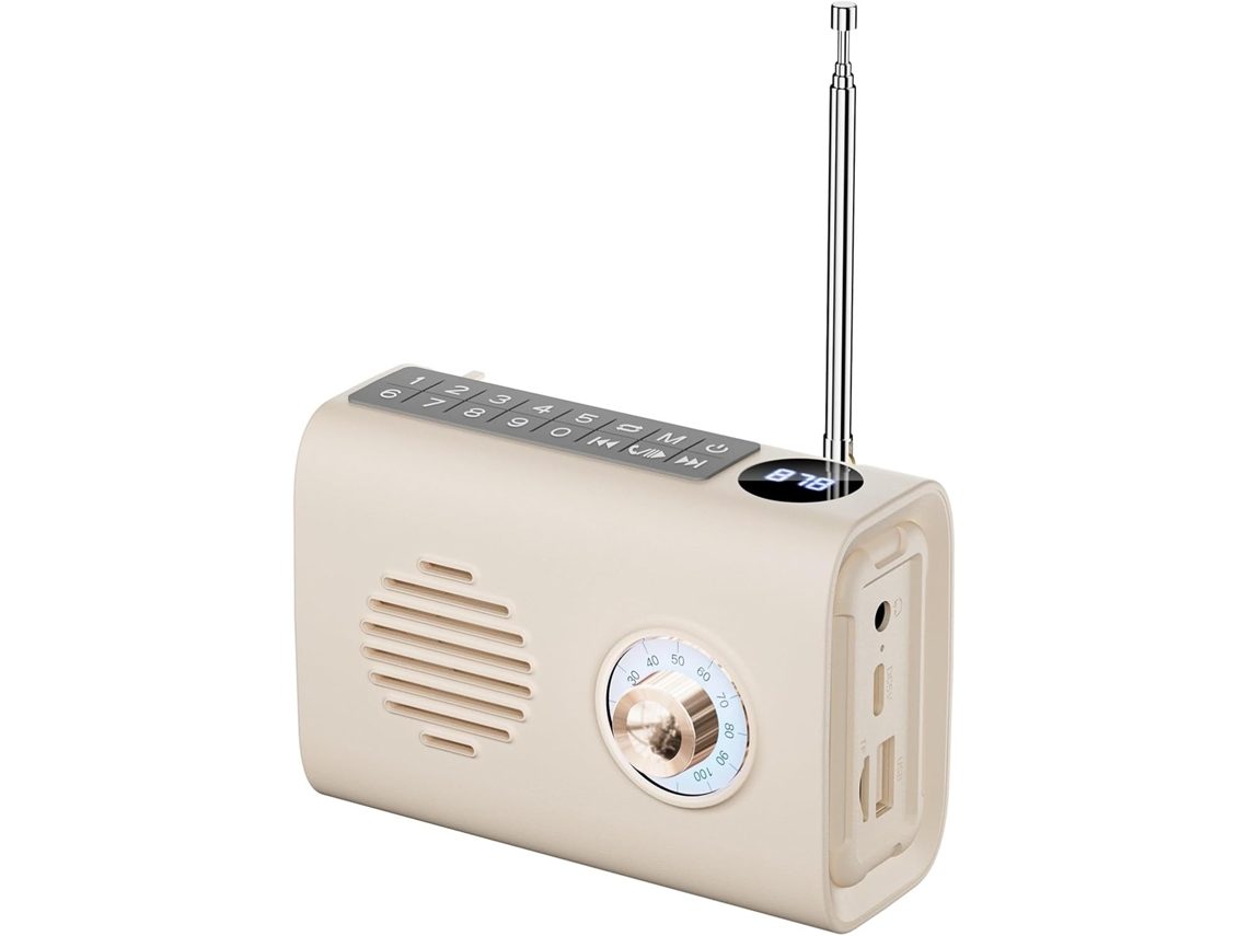 Radio Fm Para Exteriores Con Energía Solar, Altavoz Bluetooth, Luz De Colores Y Función De Manos Libres.