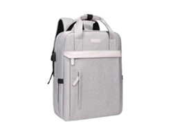 Mochila para mujer para portátiles de 15,6 pulgadas con gran capacidad y diseño práctico para viajes de negocios. Gris claro.