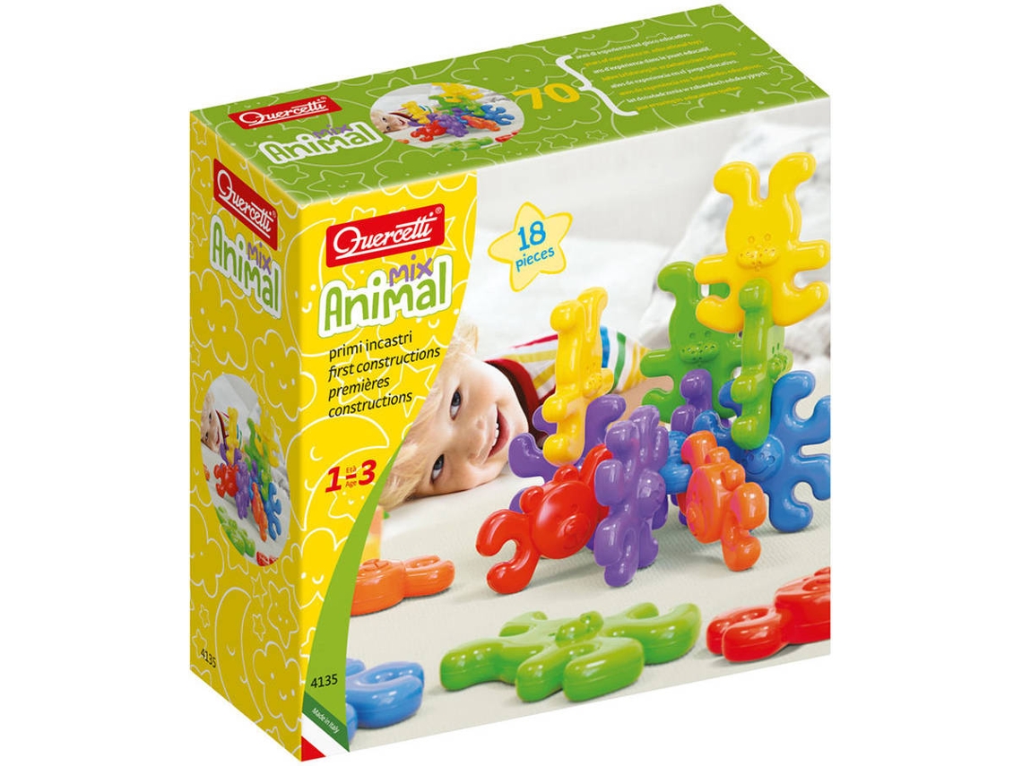 Juego Educativo QUERCETTI First Toys Enlaces Animales 18 pz (Edad Mínima: 1 Año - 24 x 24 x 8 cm)