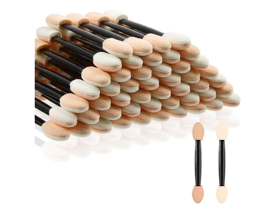 Aplicadores De Sombras De Ojos, 50 Unidades, Aplicador De Sombras De Ojos De Esponja Corta De Doble Cara.