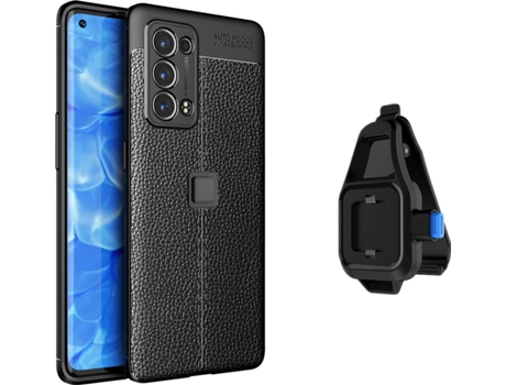 Carcasa + Soporte Oppo Reno6 Pro Plus Rugged Leather Negro BD-BC&LC