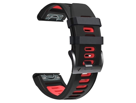 Correa De Reloj Inteligente Para Garmin Fenix 5X Plus, Correa De Silicona Para Reloj Deportivo De 26Mm, Dos Colores, Negro Y Rojo VENISYMLIS