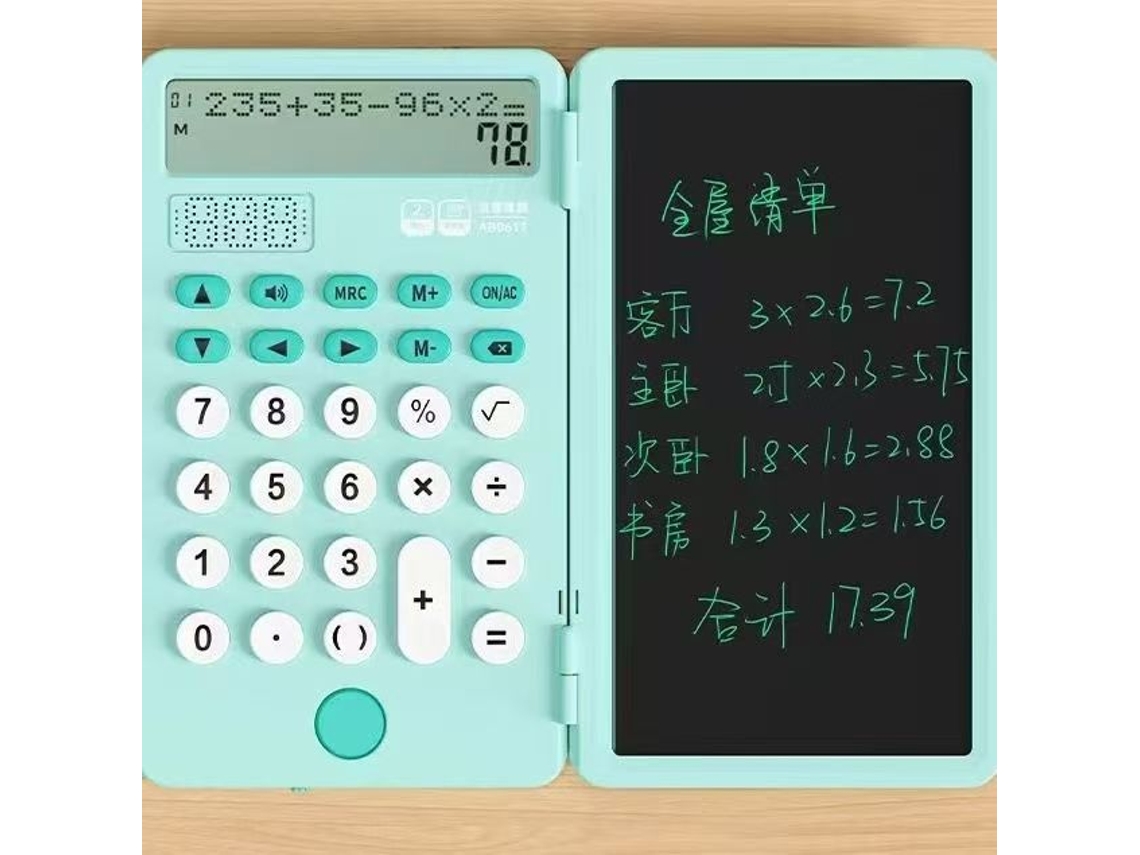 Calculadora plegable Csyy con pantalla de voz de dos líneas (cian)