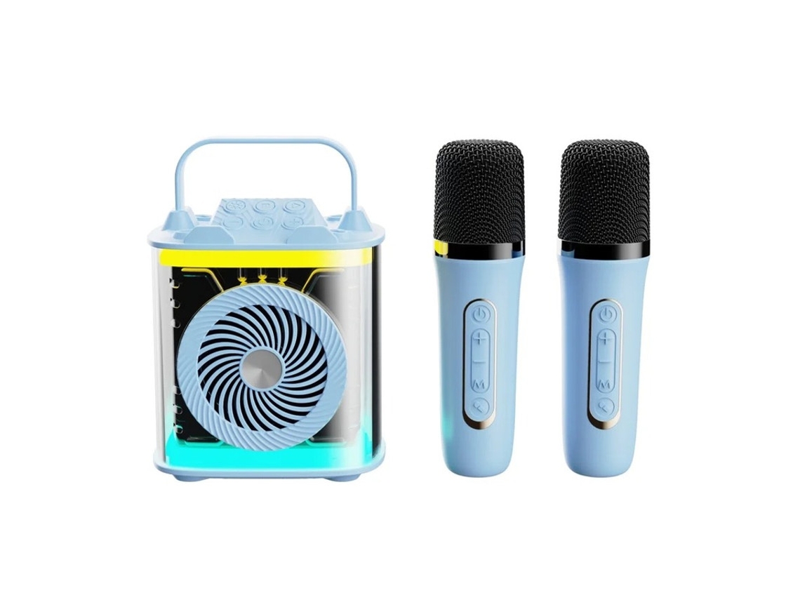 Mini máquina de karaoke para niños y adultos, altavoz Bluetooth portátil con 2 micrófonos inalámbricos, juego de altavoces con micrófono Yizhood