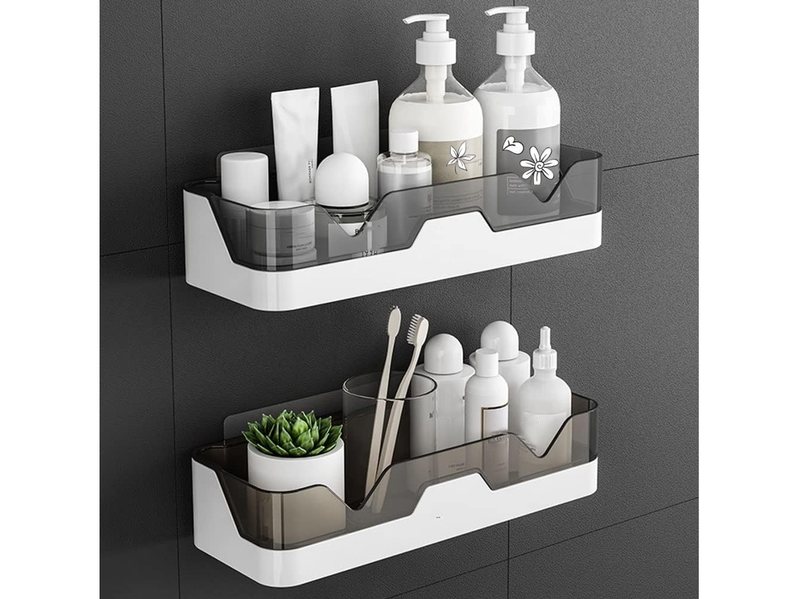 Juego De 2 Estantes De Ducha Adhesivos Para Baño Y Cocina