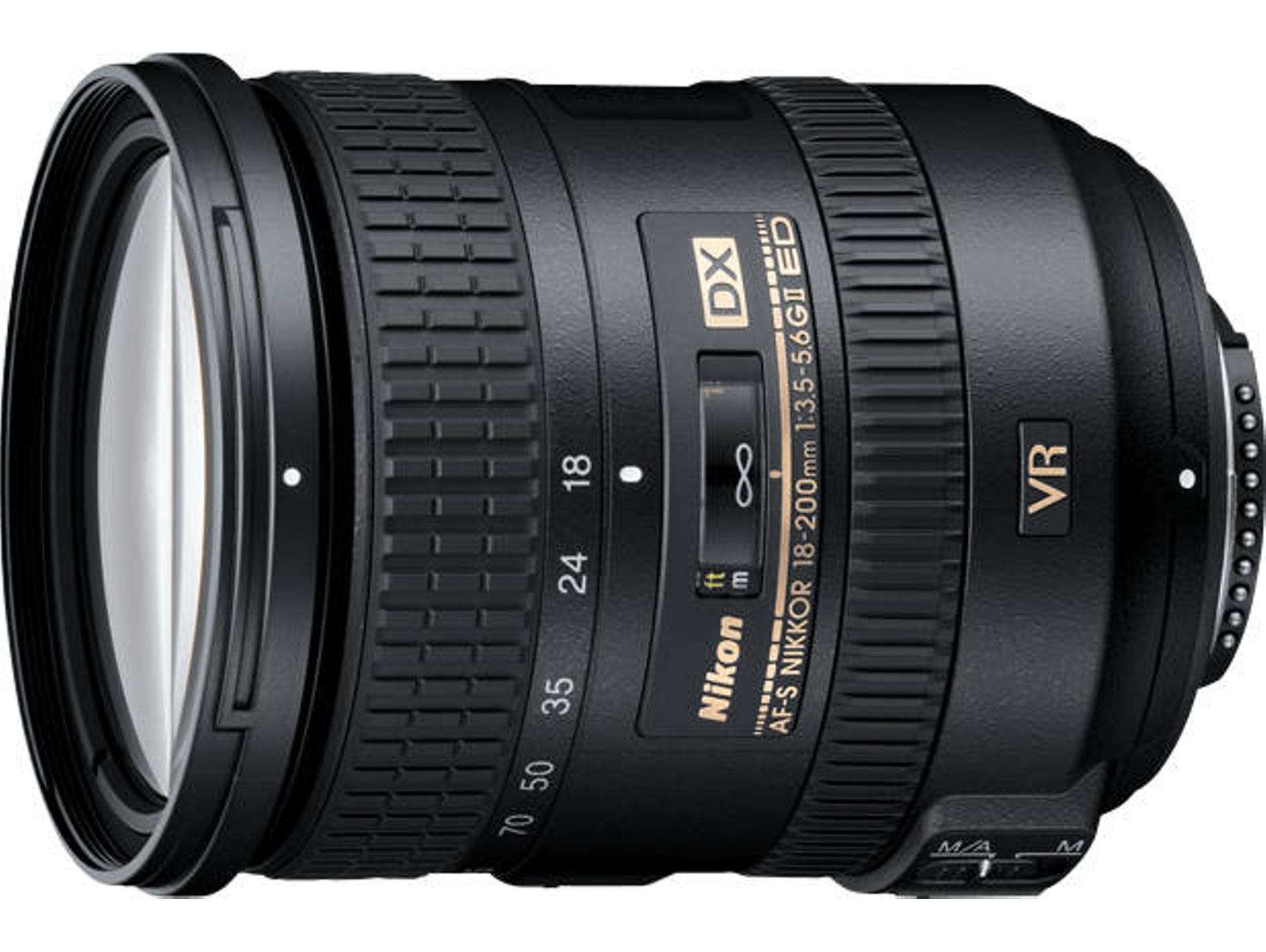 Objetivo NIKON AF-S DX NIKKOR 18-200mm f/3.5-5.6G ED VR II (Negro - Apertura: f/3.5 - f/36)