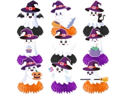 Suministros para fiesta de Halloween Panal de abeja D Chennnls (9 piezas por juego)