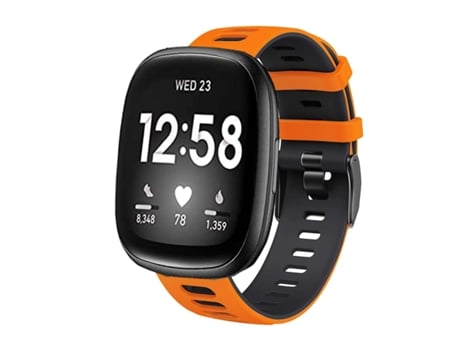 Correa para Fitbit by Google Versa 2 Naranja y Negro