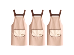 3 Piezas De Mono Pvc Antiadherente Y Resistente Al Desgaste, Cintura Impermeable Y A Prueba De Aceite, Delantal Cocina Hogar Cocinar Adulto
