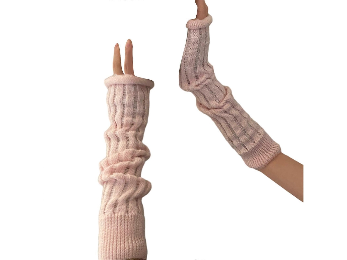 Guantes sin dedos para niñas, calentadores de muñeca, accesorios de Halloween estilo Y2K, guantes sin dedos para calentar las muñecas, mangas de invierno para mujeres.