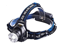 Linterna frontal LED de 3 modos con zoom, batería, luz verde, para pesca, blanca, camping, roja, para caza, Yizhood (negra)