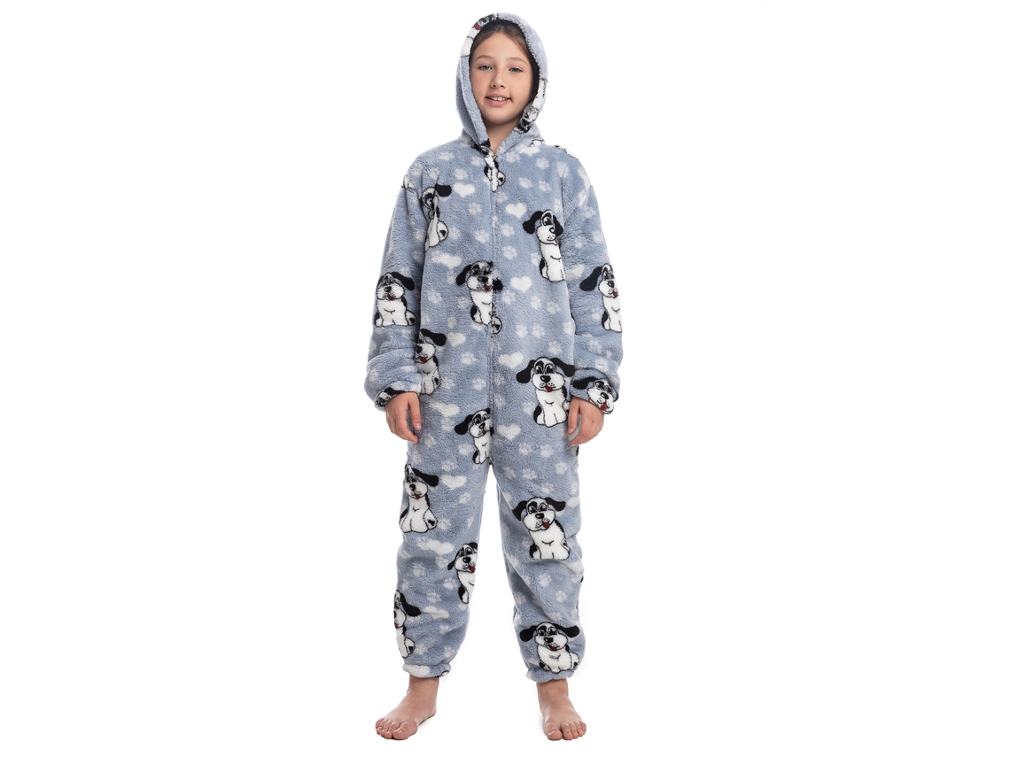Pijama Enterizo De Felpa Para Niños Con Capucha Y Cierre De Cremallera Para Invierno Y Otoño, Talla 140.