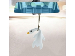 2026-colgante Para Espejo De Coche Con Pato De Cuello Torcido Creativo Accesorio Decorativo De Resina