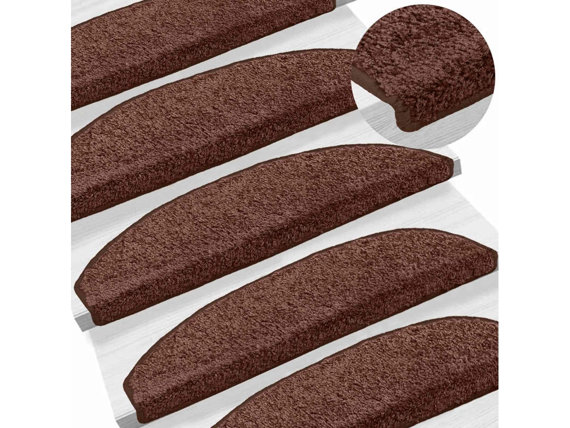 Maison Exclusive - Alfombras Autoadhesivas Para Escaleras 15 Pcs Marrón