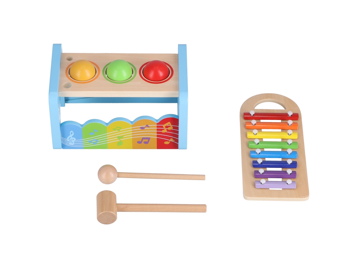 Juego De Música De Martilleo Y Golpeo Para Niños, Juguete Musical De Madera Con Xilófono Deslizante, Juguetes Educativos Tempranos