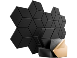 Paineles Acústicos Eifson Espuma Poliéster Diseño Y Absorción 30x26cm 12 Un (negro)