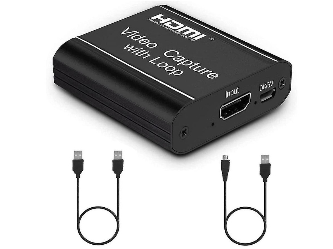 Tarjeta de captura de juegos Bestvite 4K HDMI con interfaz USB, grabación y uso compartido de baja latencia, color negro
